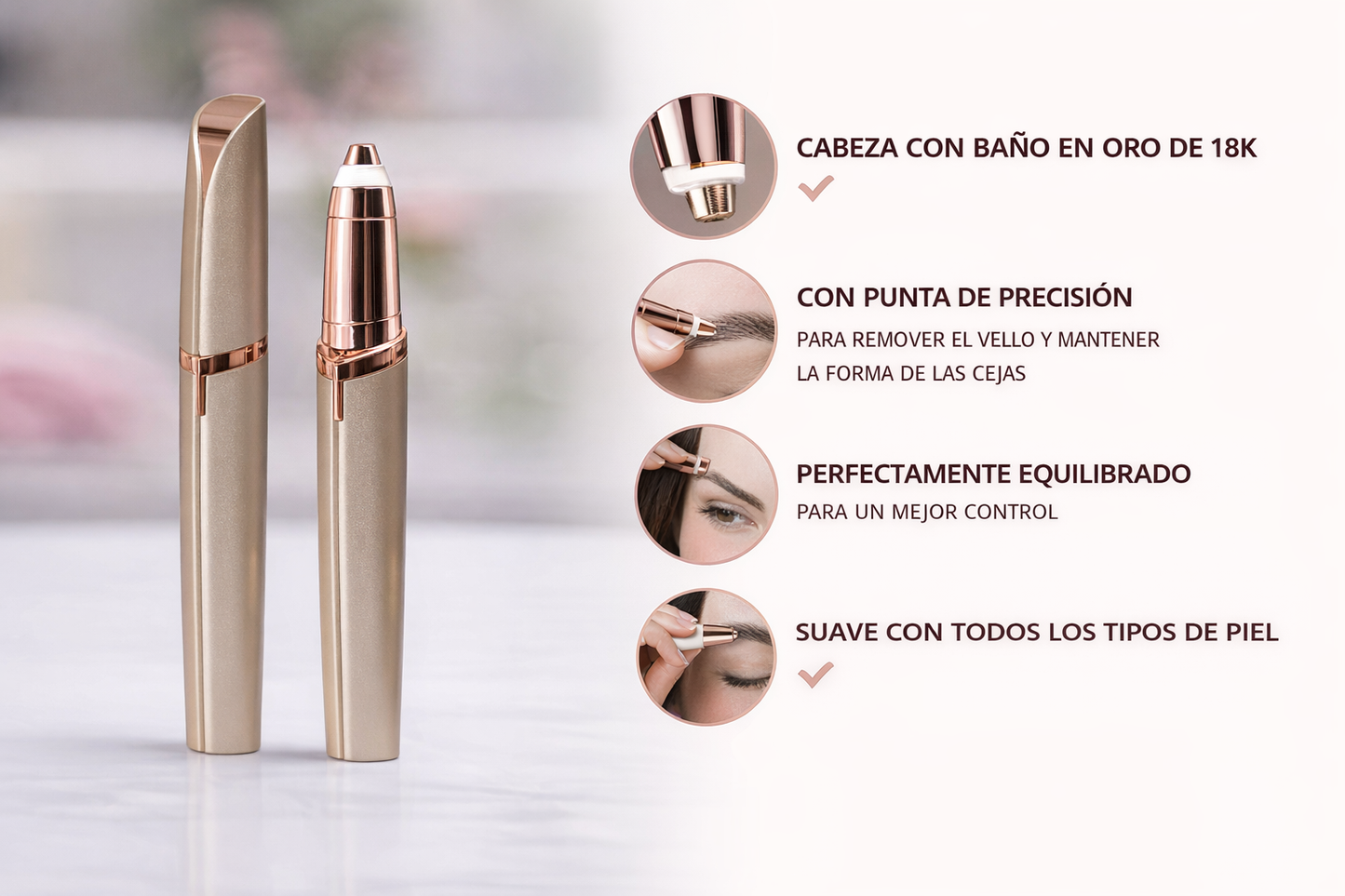 Pack Depilador de Cejas Eléctrico + Masajeador Facial